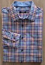 Walbusch Extraglatt Langarm Hemd Gr.  41/42, L, Comfort Fit, Karo Bunt, wie neu!