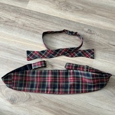 Vintage Formal 4-Pleat Cummerbund Red Plaid All Size Robert Talbott Bow Tie