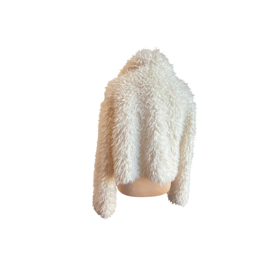 NUEVO CON ETIQUETAS Chaqueta Corta Decree Fuzzy Imitación Piel de Cordero Sherpa Cuello Solapa Festival Boho Foto 3 de 4