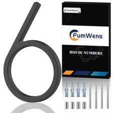 8 Inch Floating House Numbers for Outside, Modern Black Metal Address Numbers...