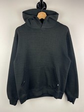 Vintage 90s Russell Athletic Blank Faded Black Hoodie Size M