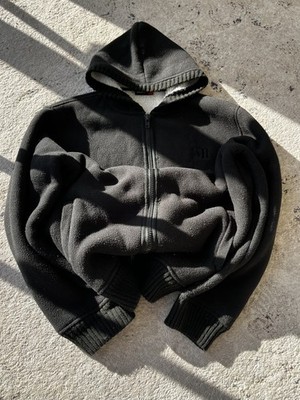 VTG Cropped If Six Was Nine Hysteric Style Japane Fur Black  Hood Zip Hoodie 90s