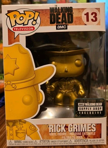Rick Grimes The Walking Dead #13 Funko Pop! Gold Supply Drop Exclusive!!