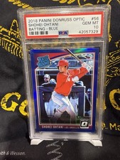 2018 Panini Donruss Optic #56 Shohei Ohtani Batting Blue /149 RC Rookie PSA 10