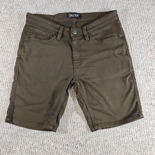 DU/ER N2X Slim Fit Chino Shorts Herren 33 Grün Stretch Freizeit Performance