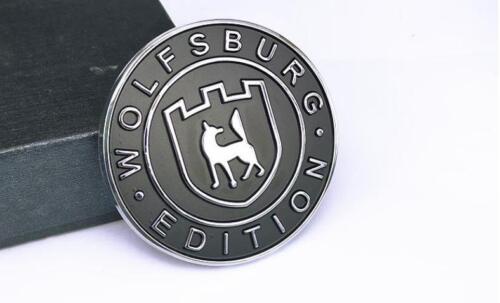 Pegatina insignia emblema rejilla parrilla delantera coche edición Wolfsburg de metal negro Alemania - Imagen 3 de 4