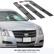 Fits 2008-2011 Cadillac CTS Main Upper Stainless Black Horizontal Billet Grille
