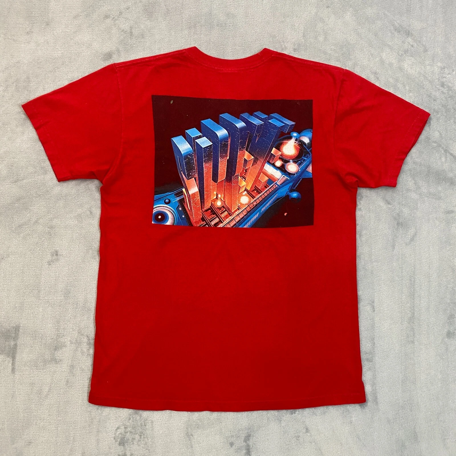 Supreme FW16 SKYSCRAPER TEE hommes grand rouge manches courtes graphique vaisseau spatial t shirt