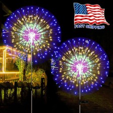 Solar Firework Fariy Lights Outdoor LED Waterproof Path Lawn Garden Decor Lamp