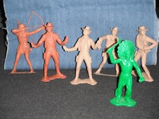 5 6 "1964 Marx Cowboys  Indians 1 Tim Mee Indian Lot of Figures