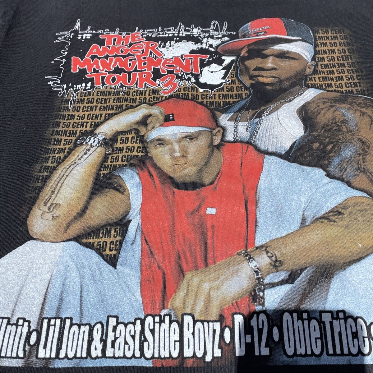 Vintage Eminem 50 Cent Anger Management Tour Rap Shirt Hip Vintage Eminem 50 Cent Anger Management Tour Rap Shirt Hip