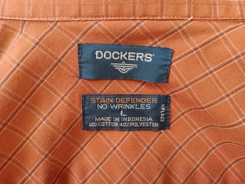 90s Dockers Mens Button Down LS Oxford Shirt, Large, Burnt Orange, pre-owned - Picture 4 of 12