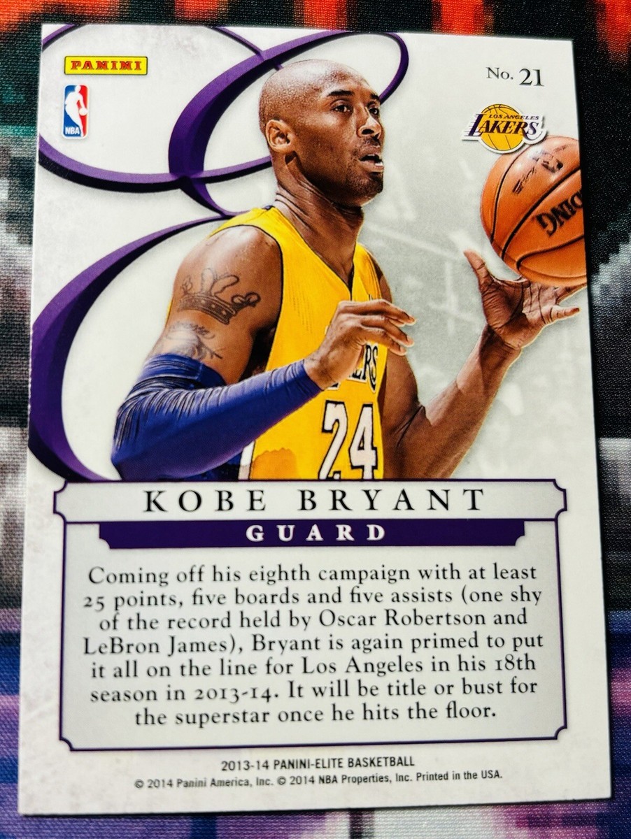 その他 ELETE series Kobe Bryant one of one 2013-14 Panini Elite Kobe Bryant Elite Series #21 Lakers | eBay