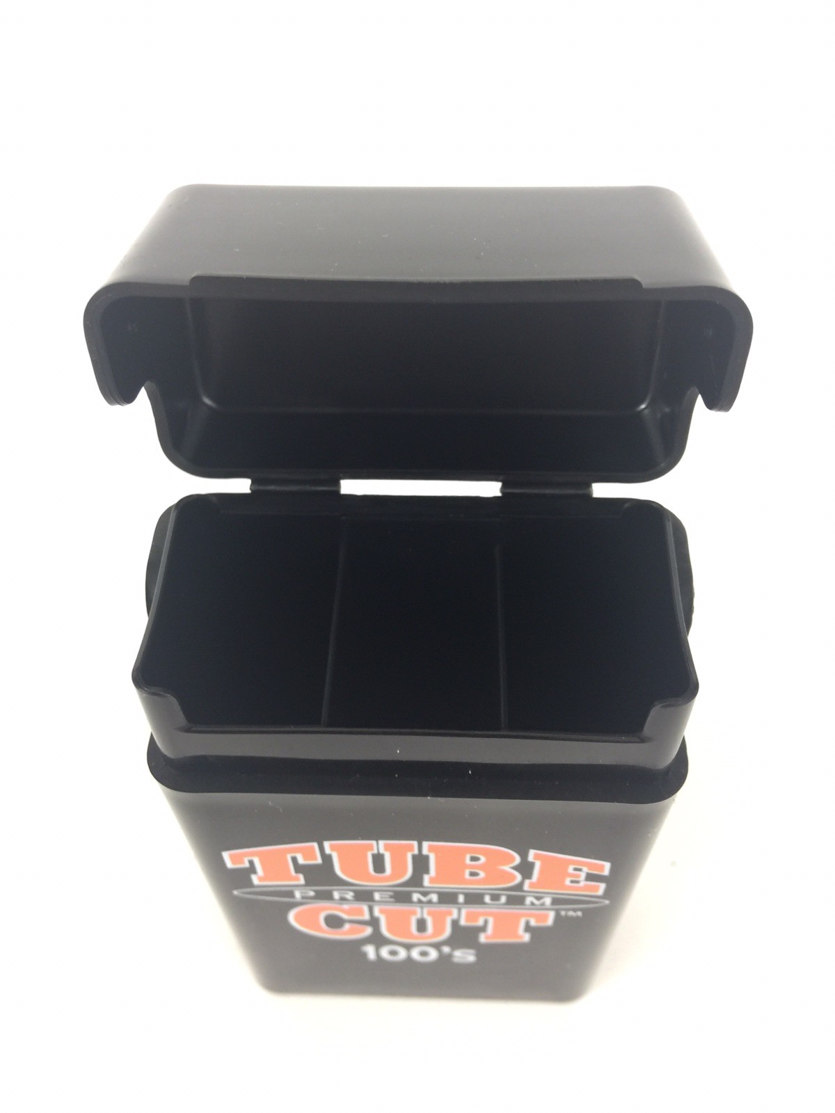 Gambler Tube Cut 100's Size Cigarette Case Hard Flip Top Black Heavy