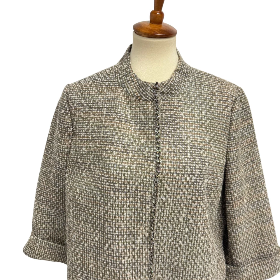 Blazer Axcess Mujer Taupe Multi Cuentas Delantero Manga 3/4 Talla XL Foto 3 de 4
