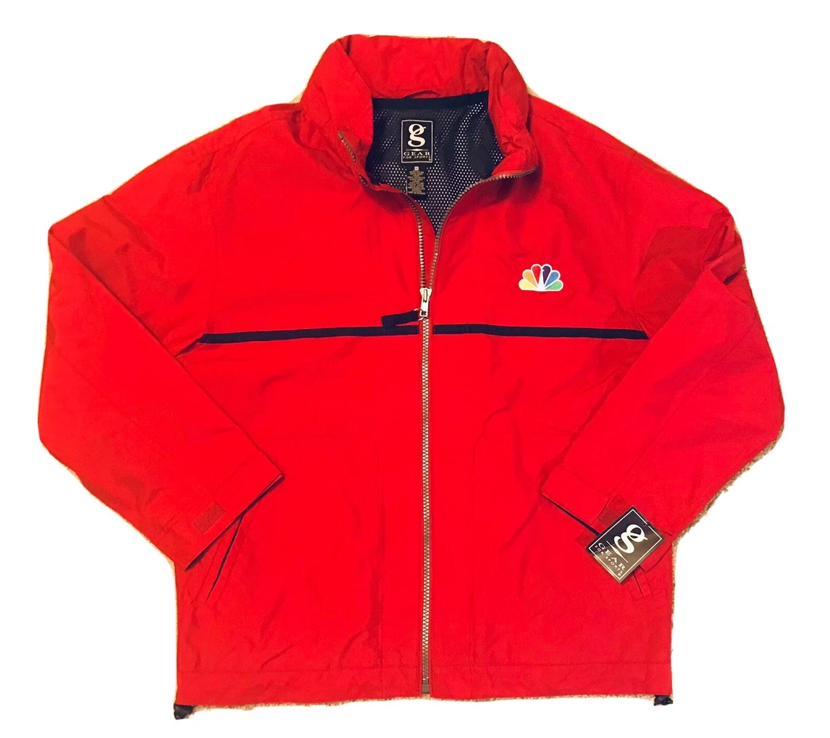Jacket with red tag on arm sale