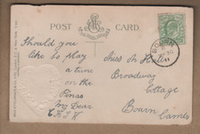 Bourn, Cambridge - Single circle postmark 1911 - Valentine