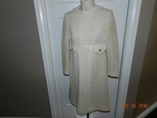 Vtg FORUM Tan Dress size 8 Vintage Womens Long sleeved