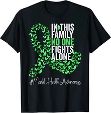Mental Health Awareness Month Green Ribbon Butterfly Unisex T-Shirt