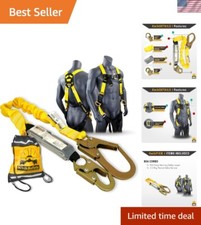 Ultimate 3D Full Body Safety Harness Set: 6  Lanyard  Tool Lanyard Included