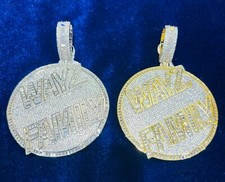 14k Gold Finish Wayz Family Hip Hop Simulated CZ Pendant w/ Chain