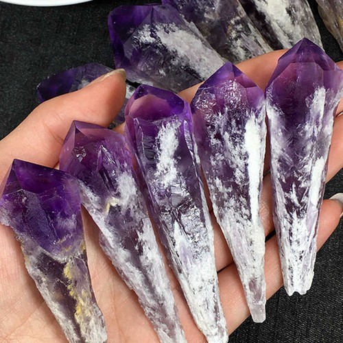 Natural Amethyst Quartz Crystal Cluster Rough Stone Geode Druzy Obelisk Healing - Picture 43 of 48