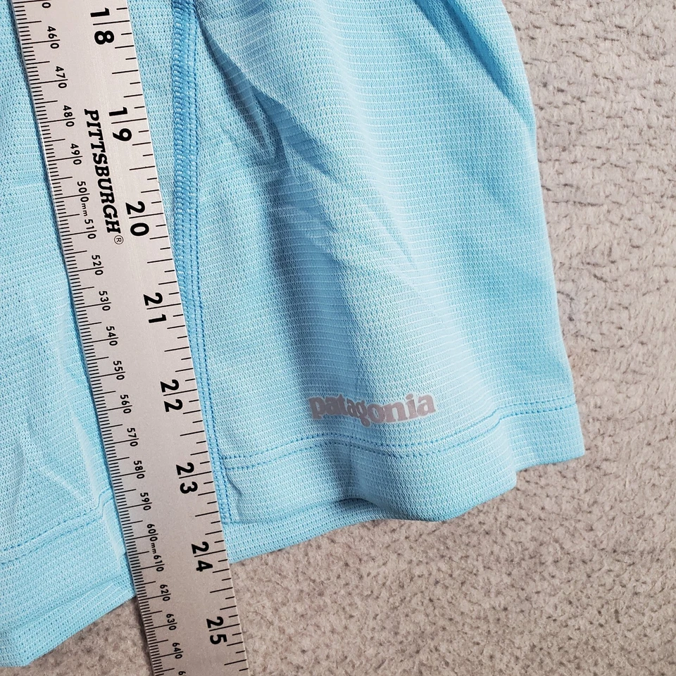 Camiseta Patagonia Feminina Activewear Top Azul Média Camada Base Decote V LEIA - Imagem 4 de 4