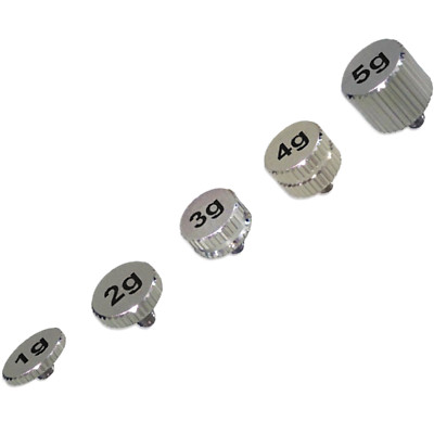 Plattenspieler Headshell / Cartridge Zusatzgewicht Set Metall: 1g, 2g, 3g, 4g & 5g