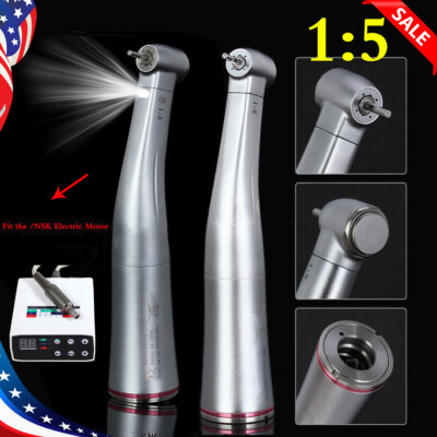 Dental 1:5 Increasing Handpiece Contra Angle LED Optic Fit NSK Electric Motor SA