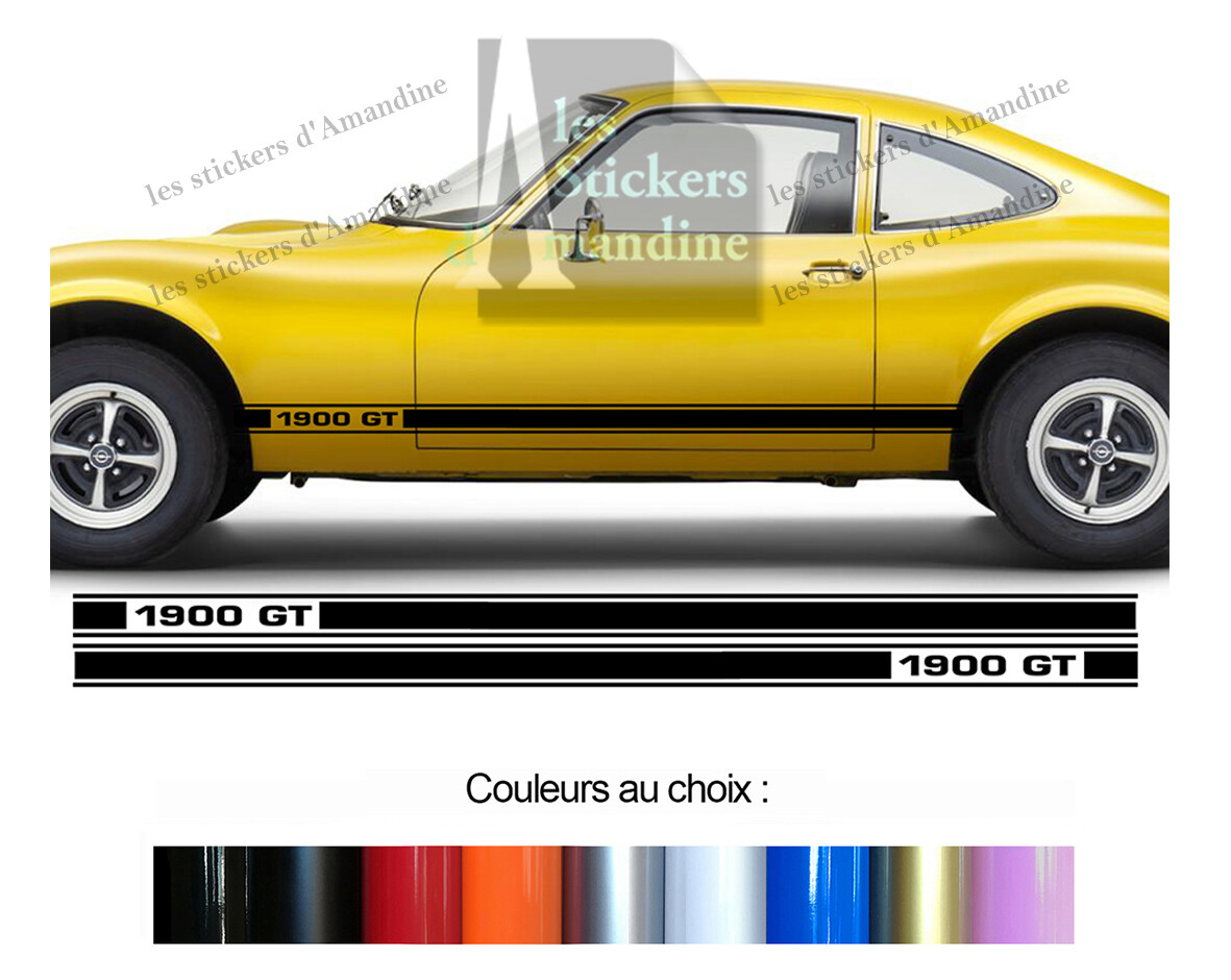 2 X STREIFEN RACING DEKO MODE FÜR OPEL GT 1900 AUFKLEBER STICKER BD591-13