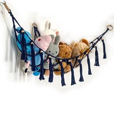 Boho Macrame Stuffed Animal Storage Net Hammock Extra Large Plush Toy Storage