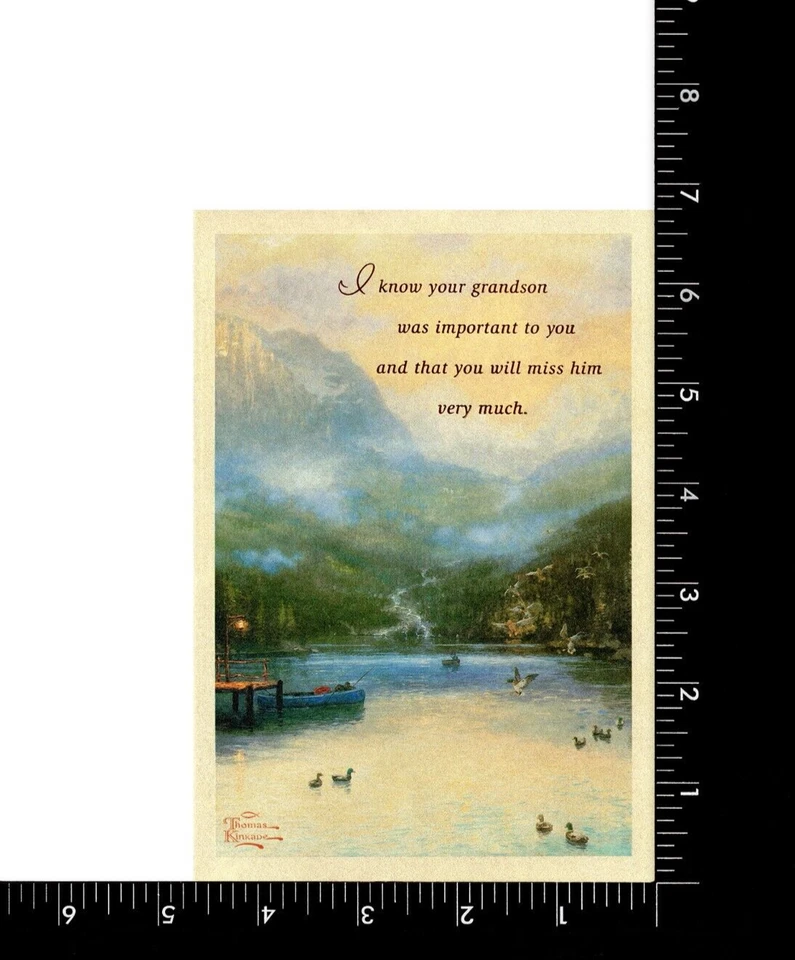 Sincere SYMPATHY LOSS OF GRANDSON Card by Artist Thomas Kinkade 1995 — Hallmark - Image 4 of 4