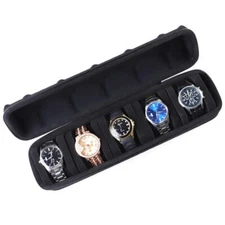 5 Slot Watch Box Collector Travel Display Case Organizer Jewelry Storage Case