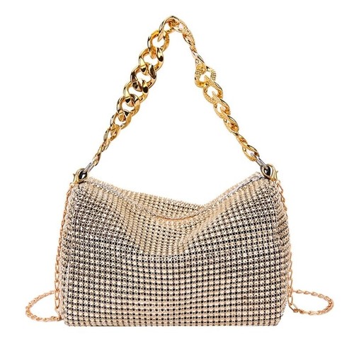 Bolso de hombro brillante estrás noche mujeres lujo brillante bolso de mano |