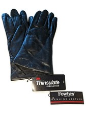 Fownes Women's Thinsulate Premium Leather Gloves Black Size- Large, New.