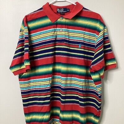 Polo Ralph Lauren Vintage 90s Y2K Multi Colored Striped Polo Polo Ralph Lauren Vintage 90s Y2K Multi Colored Striped Polo