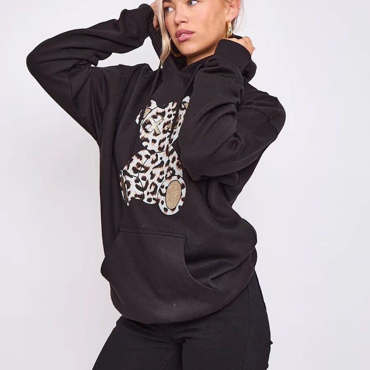 Oversized Hoodie Animal Print Hoodie Ladies Ladies Oversized