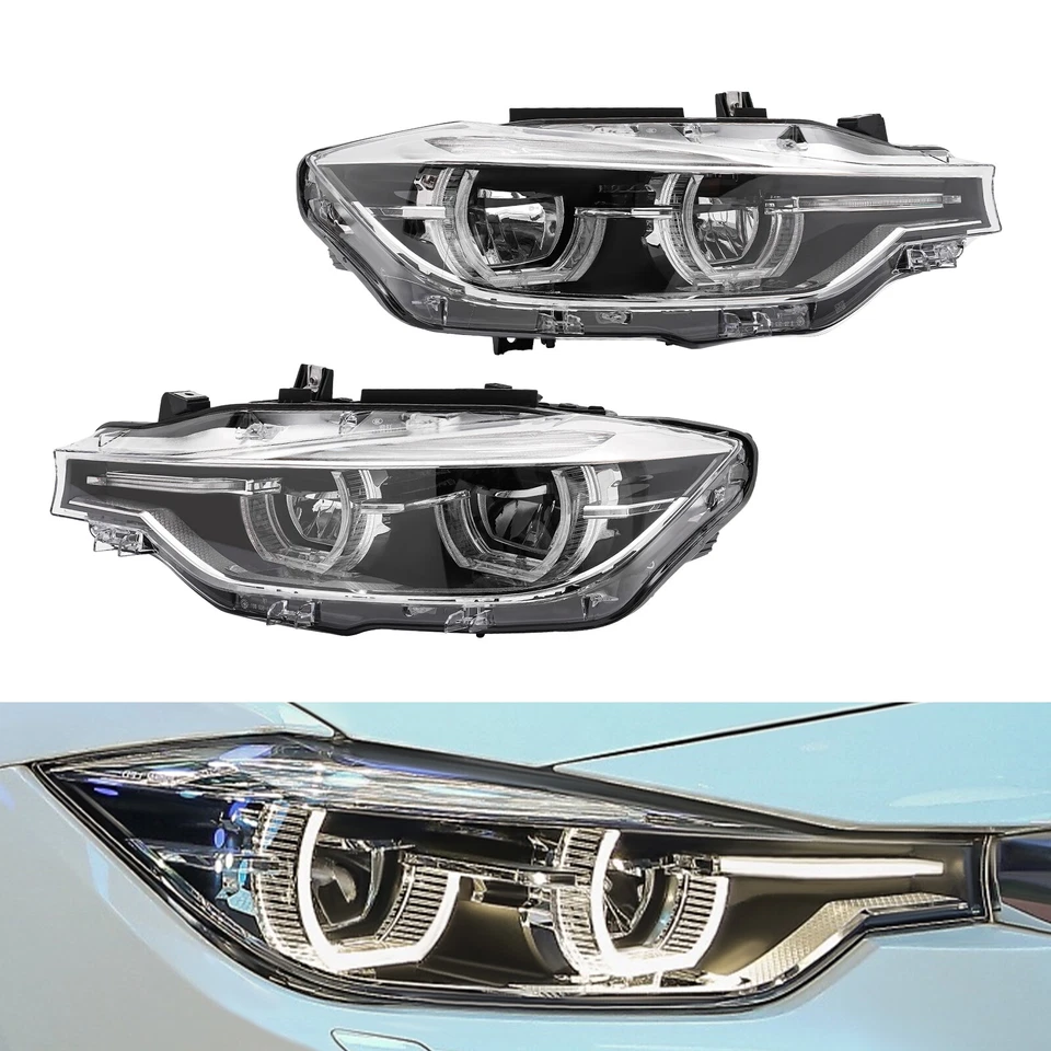 For 2016-2019 BMW 3 Series F30 F31 LED Headlights Headlamps LH & RH Non-AFS Pair Foto 3 de 4