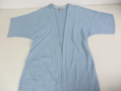 Blue Wide Arm Cardigan Knit Short Wide Sleeve Open Front Cardigan