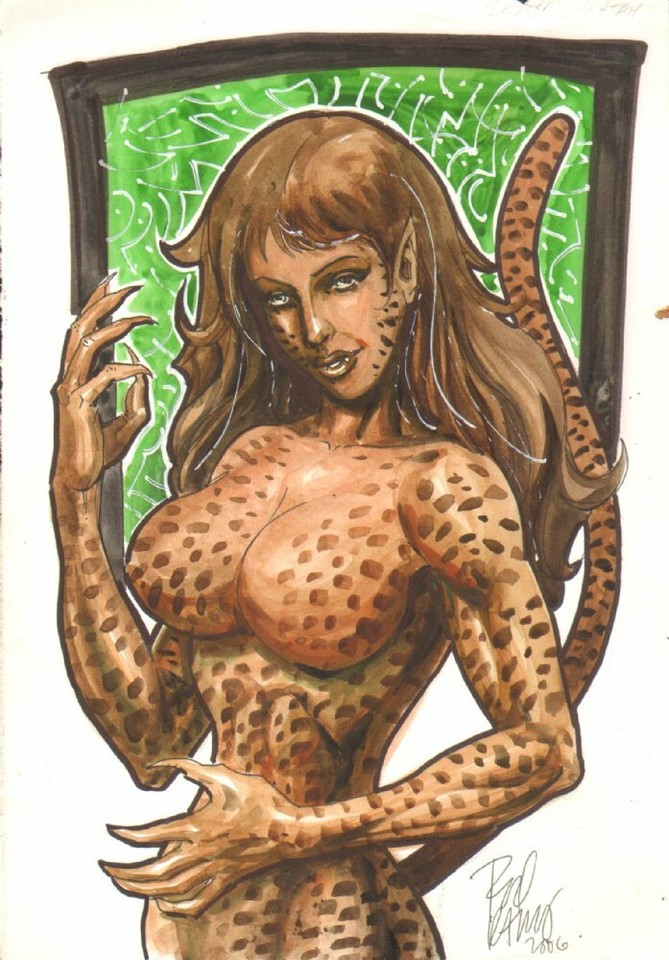 Cheetah from Wonder Woman Color Commission - 2006 art by Rodney Ramos Comic Art