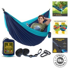 Easy Setup Hammock with Tree Straps Carabiners - Perfect for Outdoor Fun