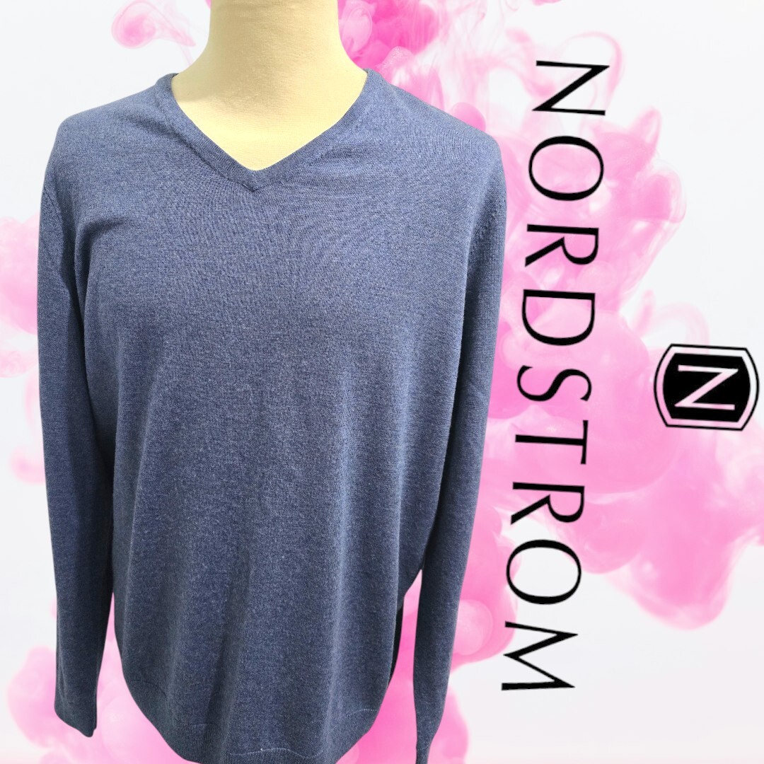 Nordstrom Merino Wool Knit イタリア製 XXL NORDSTROM EXQUISITE ITALIAN MERINO WOOL V NECK SWEATER XL
