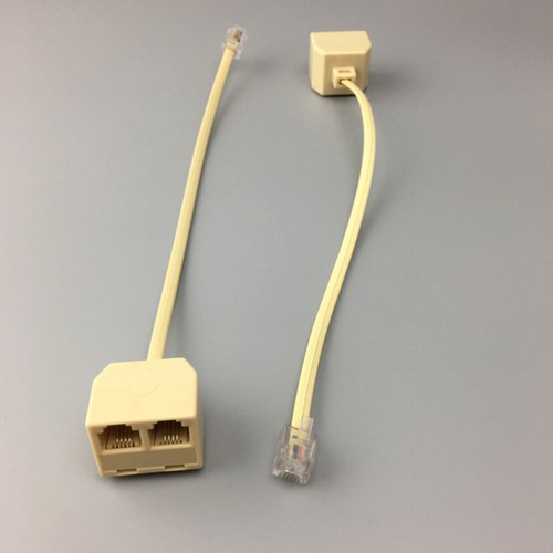 5 Pcs Double Phone Jack Split Adapter Telephone Landlines Converter - Afbeelding 6 van 12