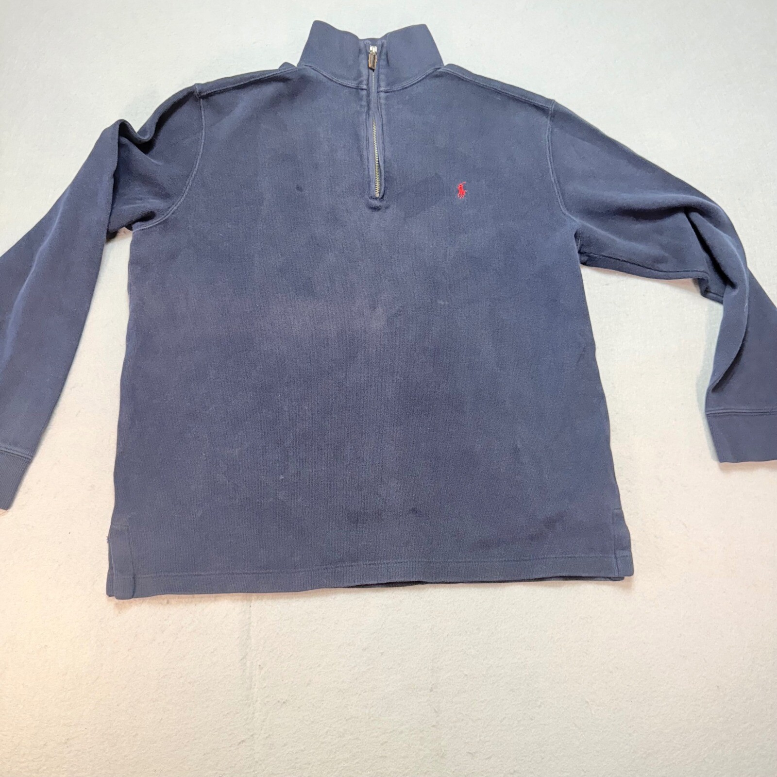 Polo Ralph Lauren Quarter Zip Pullover Felpa Rosso Pony Logo M Moda