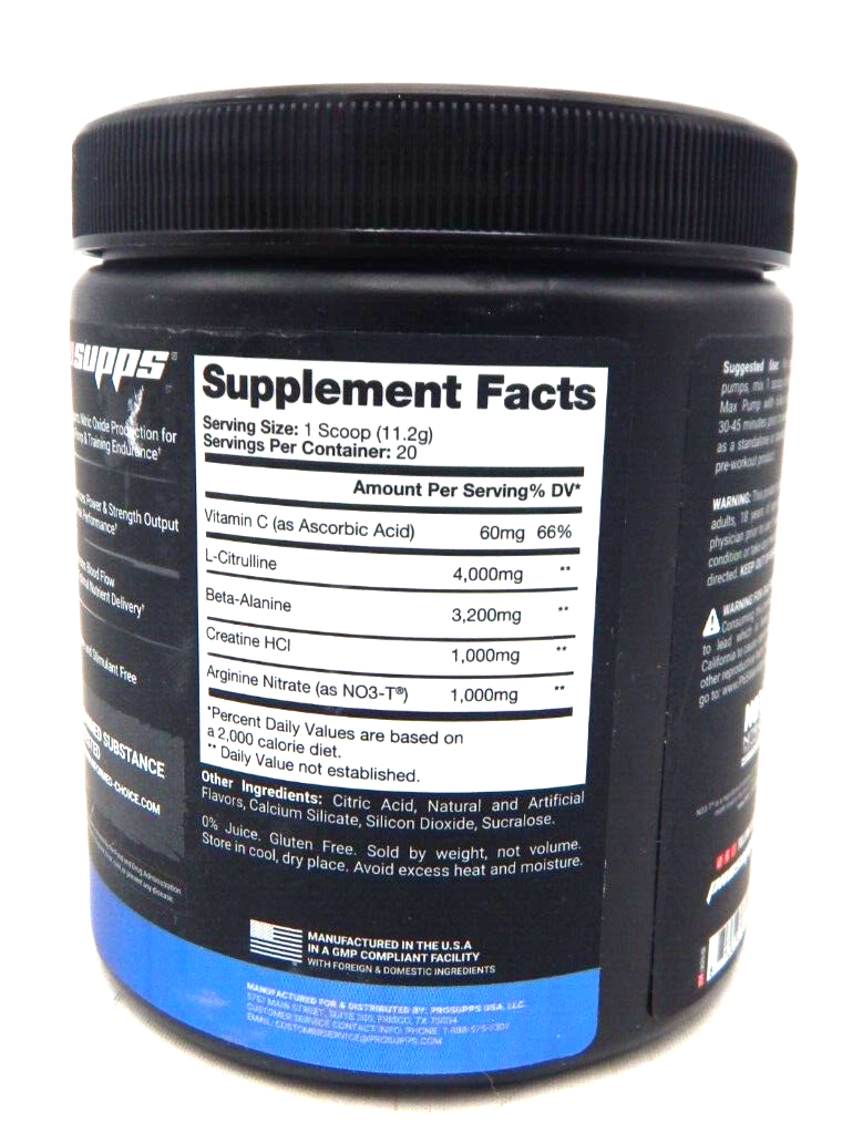 Hyde Signature Max Pump PreWorkout Powder Blue Razz 20 Servings 04/