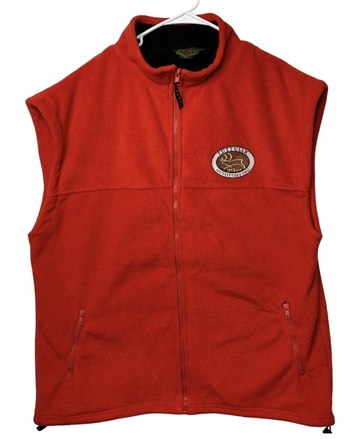 Tuttulik Outfitters Red Fleece Full Zip Vest Mens 2XL Soft Cozy Warm VTG 90s