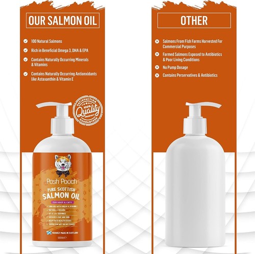 500ml Pure Scottish Salmon Oil For Dogs Omega 3, 6 & 9 , Vitamin E Supplement - Picture 6 of 8
