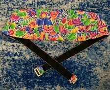 Robert Daskal Green Blue Purple Orange Jungle Zebra Lion Animals Cummerbund RARE