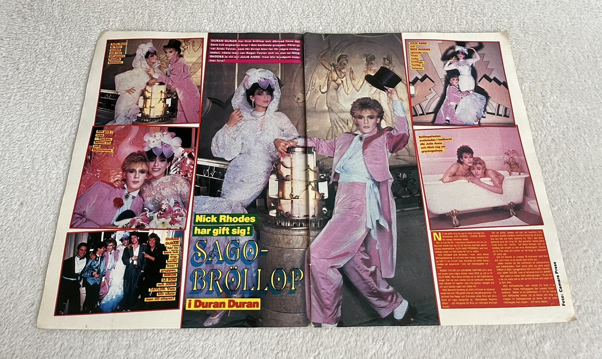 NICK RHODES 1984 WEDDING DURAN DURAN Clipping Poster Swedish