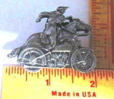 Cowboy & Harley vintage motorcycle pin collectible old HD biker vest hat pinback